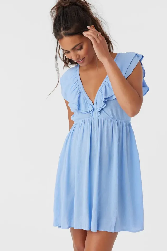 ZAINA SOLID SHORT DRESS Hydrangea Women O039NEILL Clothing